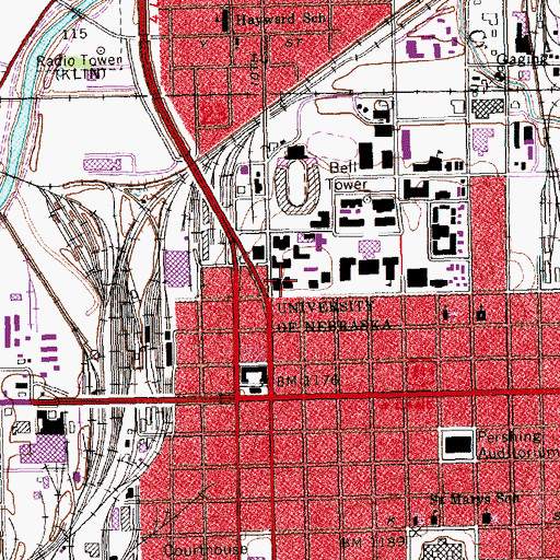 Topographic Map of Architecture Hall, NE
