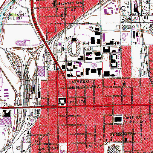 Topographic Map of Kimball Recital Hall, NE