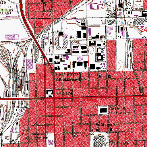 Topographic Map of Temple Building, NE