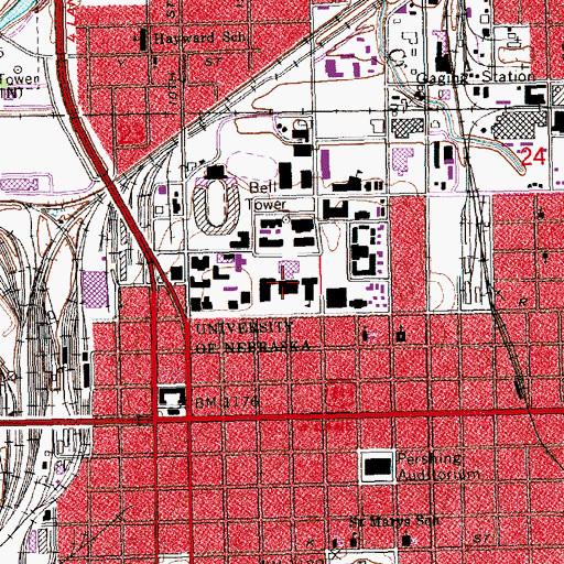 Topographic Map of Love Memorial Library, NE