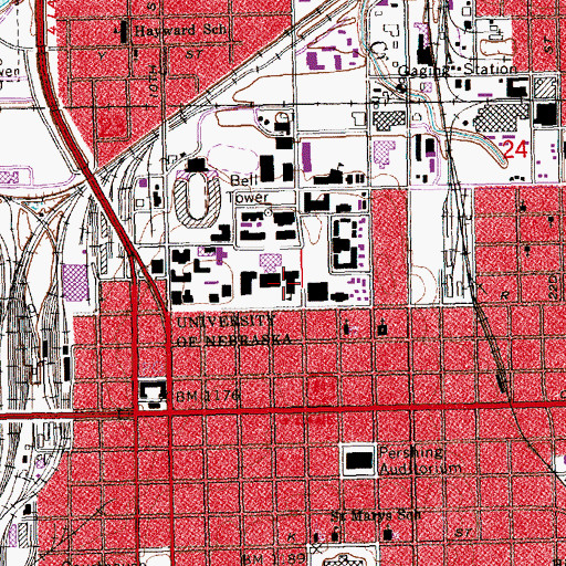 Topographic Map of Teachers College, NE