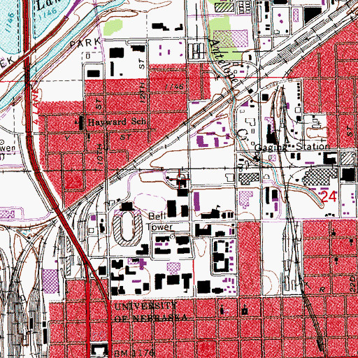 Topographic Map of Power Plant, NE