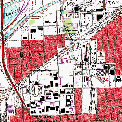 Topographic Map of Smith Residence Hall, NE