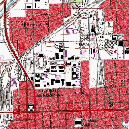 Topographic Map of Lyman Hall, NE