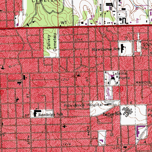 Topographic Map of Hope Reformed Church, NE