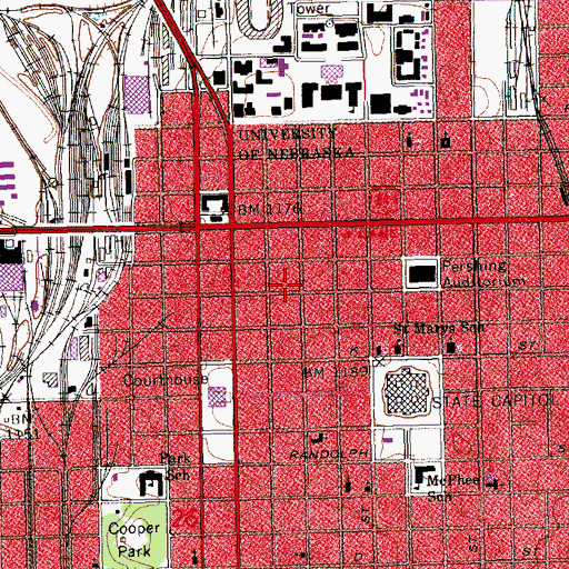 Topographic Map of Saint Paul United Methodist Church, NE