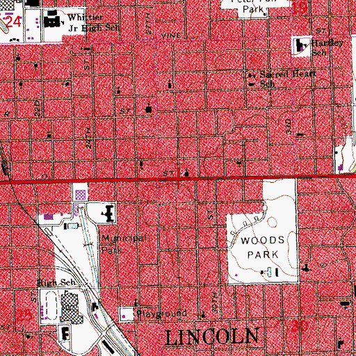 Topographic Map of Central Christian and Missionary Alliance Church, NE