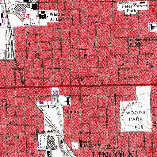 Topographic Map of Immaculate Heart of Mary Church, NE