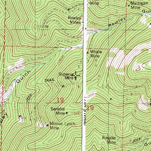 Topographic Map of Superior Mine, CO