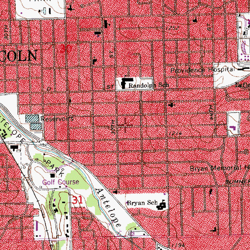 Topographic Map of Faith Rest Bible Church, NE