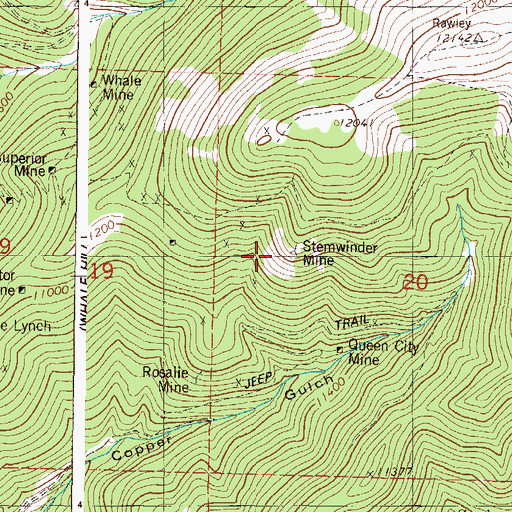 Topographic Map of Stemwinder Minne, CO