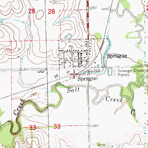 Topographic Map of Sprague, NE