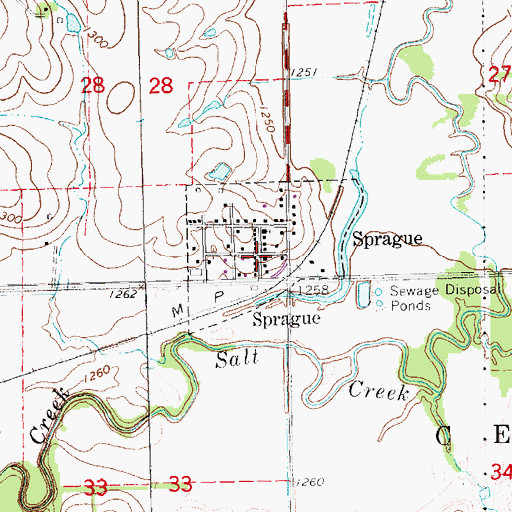 Topographic Map of Sprague Community Church, NE