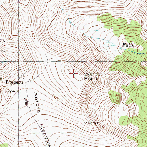 Topographic Map of Windy Point, CO