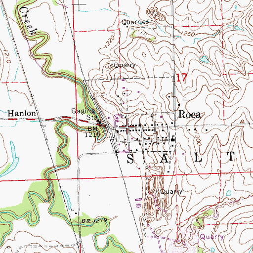 Topographic Map of Roca Post Office, NE