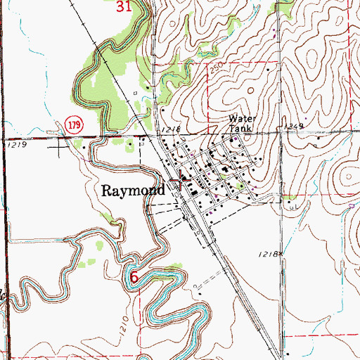 Topographic Map of Raymond Post Office, NE