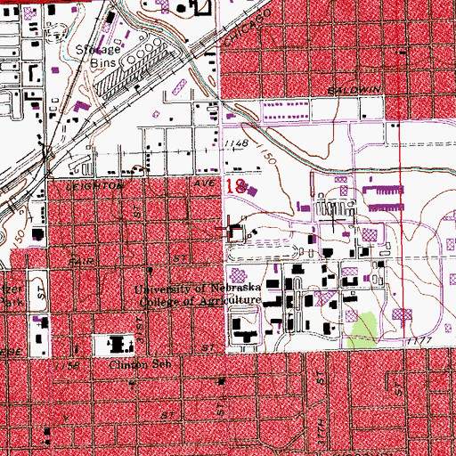 Topographic Map of Pershing Armory, NE