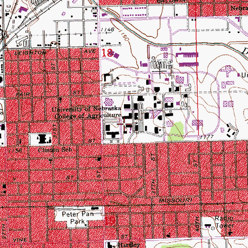 Topographic Map of Fedde Residence Hall, NE