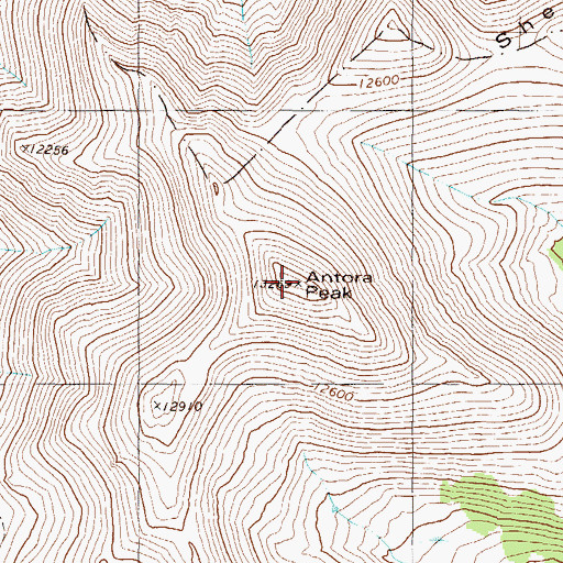 Topographic Map of Antora Peak, CO