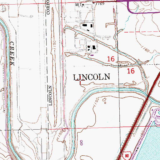 Topographic Map of Lincolns Emergence as an Aviation Center Historical Marker, NE