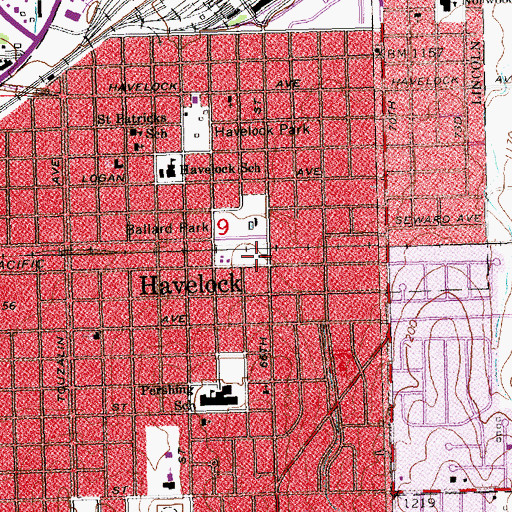 Topographic Map of Havelock Christian Church, NE
