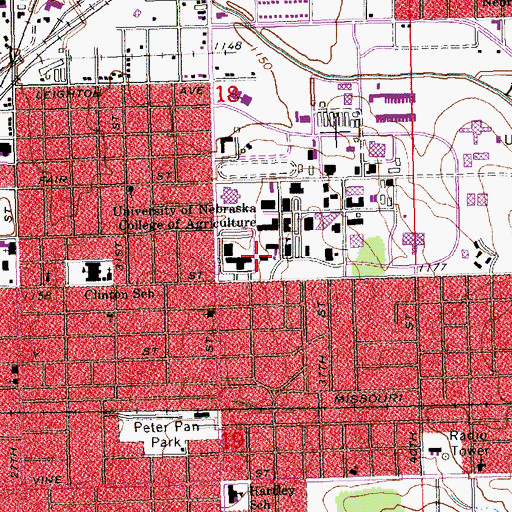 Topographic Map of Love Memorial Hall, NE
