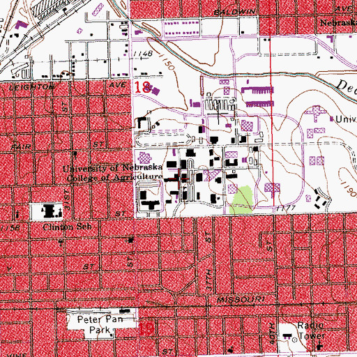 Topographic Map of Home Economics Building, NE