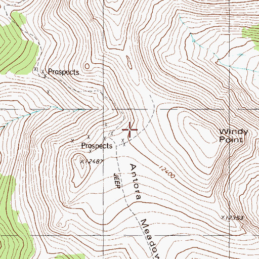 Topographic Map of Antora Meadows, CO