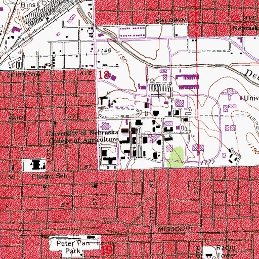 Topographic Map of Ruth Leverton Hall, NE