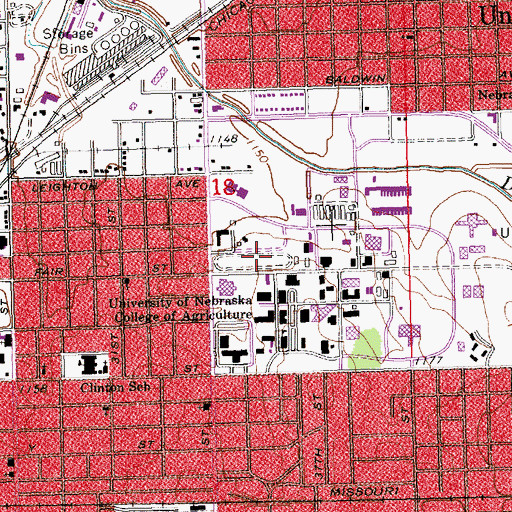 Topographic Map of Tractor Testing Track, NE