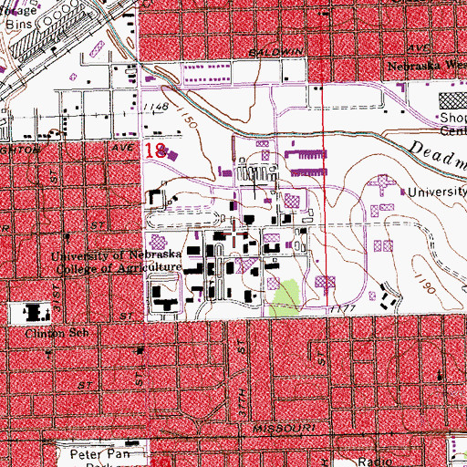 Topographic Map of Kiesselbach Crops Research Lab, NE