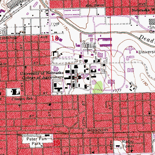 Topographic Map of Plant Industries Building, NE