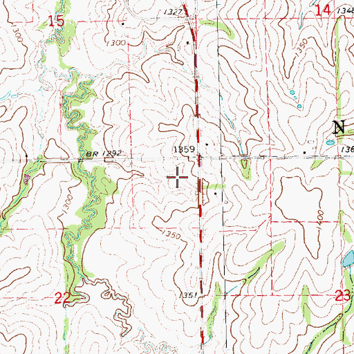 Topographic Map of Township of Nemaha, NE
