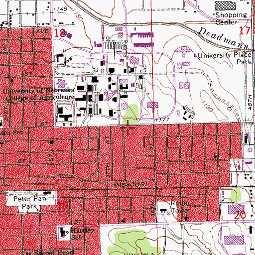 Topographic Map of Varner Hall, NE