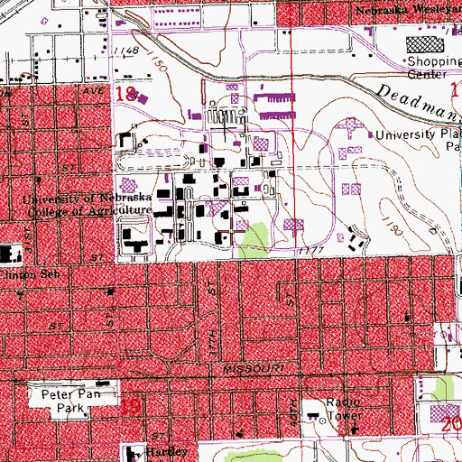 Topographic Map of C Y Thompson Library, NE