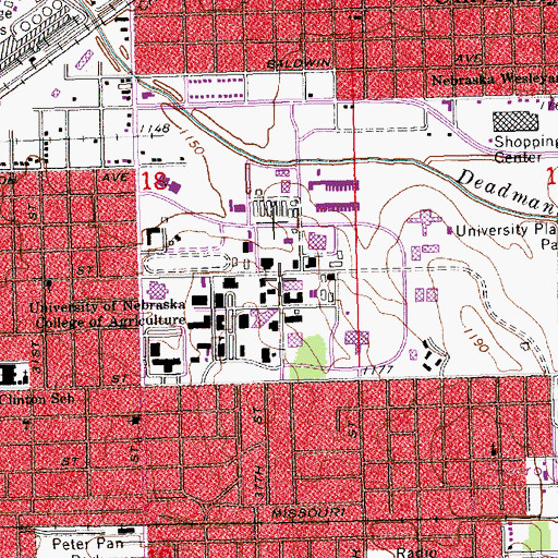 Topographic Map of Plant Science Hall, NE