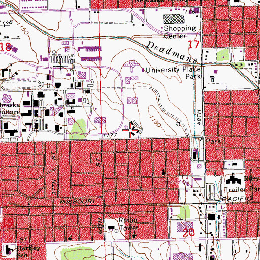 Topographic Map of University Park Apartments, NE