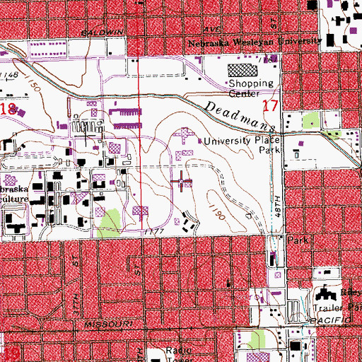 Topographic Map of McCollum Hall, NE