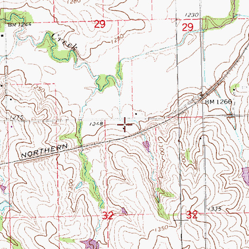 Topographic Map of Middle Creek Public School, NE