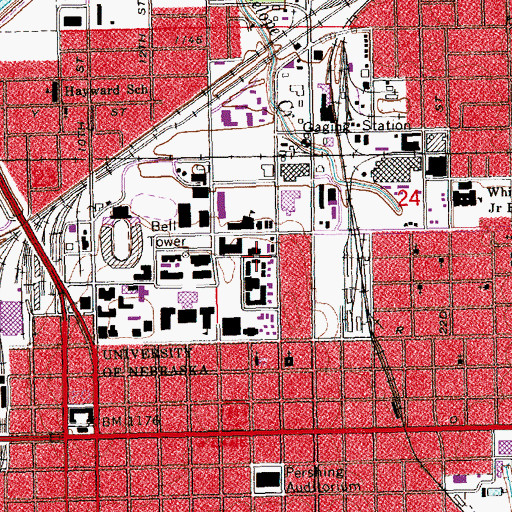 Topographic Map of Seaton Hall, NE