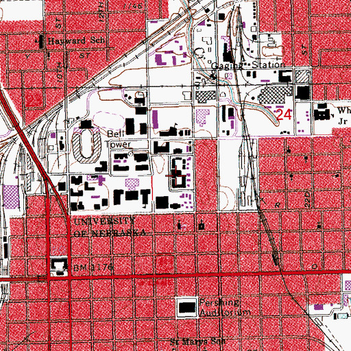 Topographic Map of Selleck Food Service Building, NE