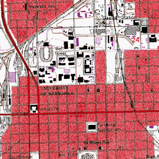 Topographic Map of Nebraska Union, NE