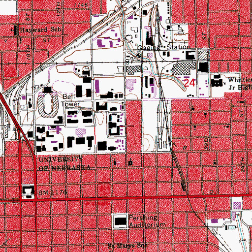 Topographic Map of Piper Hall, NE