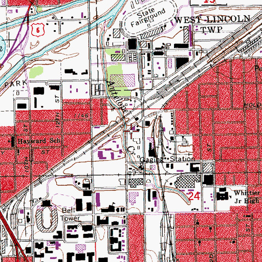 Topographic Map of University of Lincoln Police Office, NE