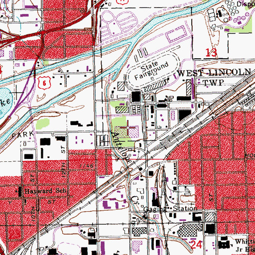 Topographic Map of Devaney Sports Center, NE
