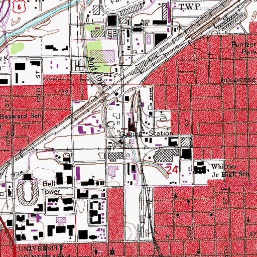 Topographic Map of Physical Plant, NE