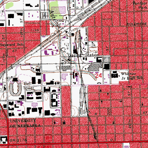Topographic Map of Abel and Sandoz Food Service Building, NE