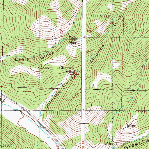 Topographic Map of Chloride Mine, CO