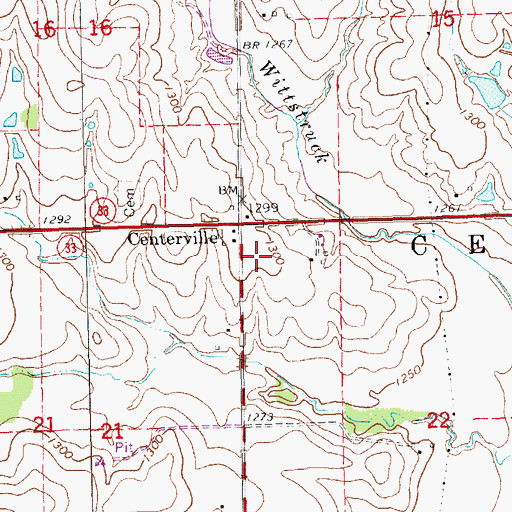 Topographic Map of Township of Centerville, NE