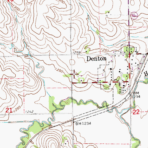 Topographic Map of Township of Denton, NE